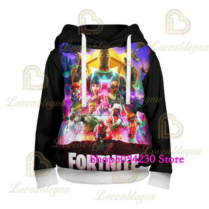 3D-tulostettu Llama Fortnite -huppari Battle Royale -sarjakuvatyylinen collegepaita miehille ja naisille, pelisankarihuppupaita teineille