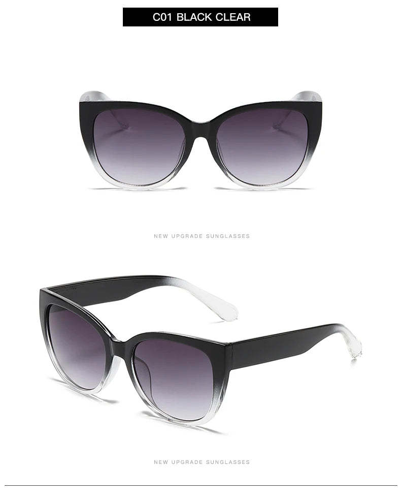 Retro Fashion Cat Eye Sunglasses Women Brand Sun Glasses Gradient Lens Simple Wide Leg Design Unisex Cateye Female Shades UV400