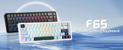 Teclado mecánico EPOMAKER x AULA F65 con distribución 65%, hot-swap, montaje gasket y conexión con cable/Bluetooth/inalámbrica 2.4G para Mac/Win