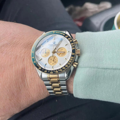 PAGANI DESIGN 2026 New Moon Watch Retro Luxury Quartz Watches For Men Stainless steel Luminous waterproof Sport Chronograph Man