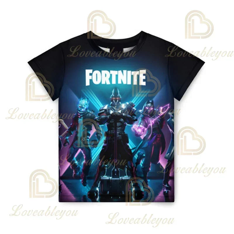 Fortnites 3D Printed Short Sleeve T-Shirt Game Cartoon Print Battle Royale Adult Kid Clothes Kids T-shirt Harajuku Tshirt