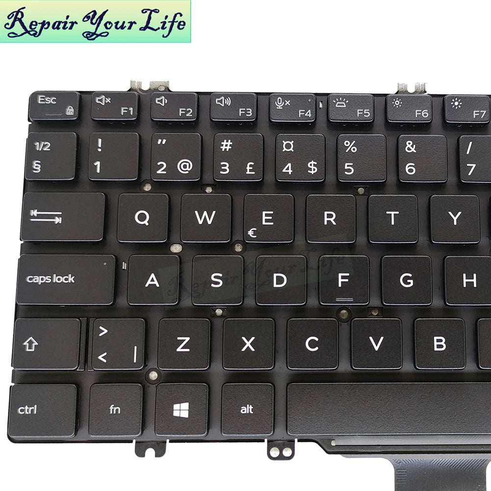 FJD8V Swedish Spanish Latin Backlit keyboard for Dell Latitude 7380 7389 7390 7280 7290 5280 5290 CN-0FJD8V 030FVP 0F0DFG New
