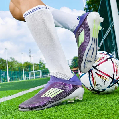 Nouvelles chaussures de football pour hommes, crampons longs antidérapants pour adultes, chaussures de sport pour garçons, crampons d'entraînement en plein air, respirantes et confortables
