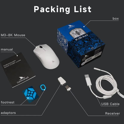 Motospeed Darmoshark M3 V2 Double 8K Gaming Mouse Bluetooth Wireless 26K DPI PAW3395 Sensor Macro Game Mouse For Laptop PC