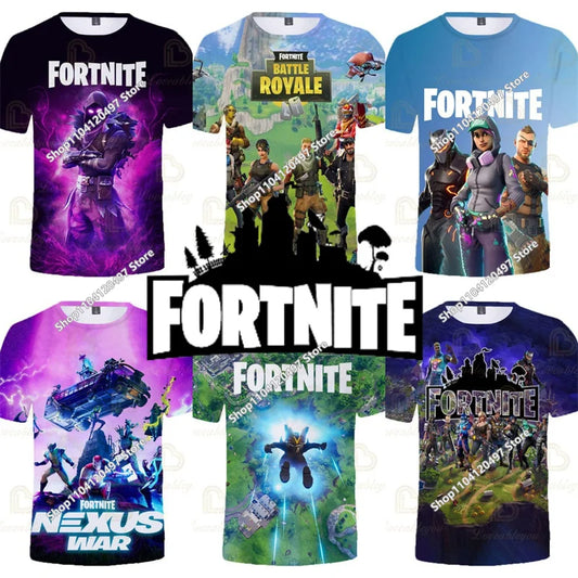 Детска лятна тениска Battle Royale Fortnite Hero Victory 3D — тениски за момчета, момичета и бебета