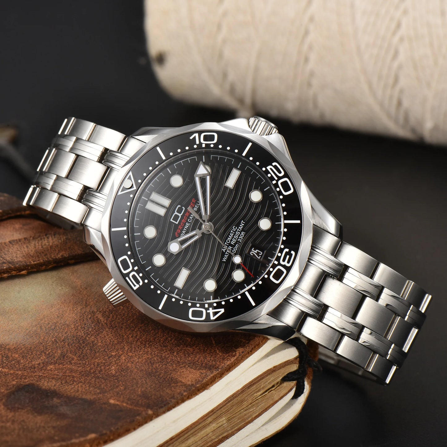 DWAYNE CAMPBELL Reloj mecánico automático de lujo para hombre NH35, bisel de cerámica, resistente al agua, reloj de pulsera clásico de negocios