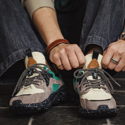 Sneakers sportive outdoor da jogging Maden Patchwork, traspiranti, con lacci, alla moda, da uomo, per corsa casual estiva, con suola spessa