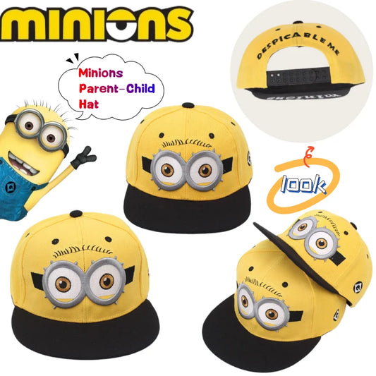 Minions Despicable Me Kevin Baseball Cap High Color Value Cute Shape Parent-Child Sunscreen Adjustable Wide Brim Sunshade Hat