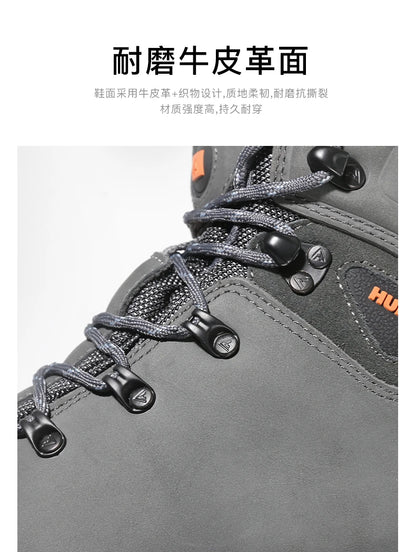 Zapatos de senderismo HUMTTO, botas de caza impermeables para hombre, botas tácticas de combate para desierto hasta el tobillo, botas de trekking para hombre y mujer, zapatillas cálidas de cuero