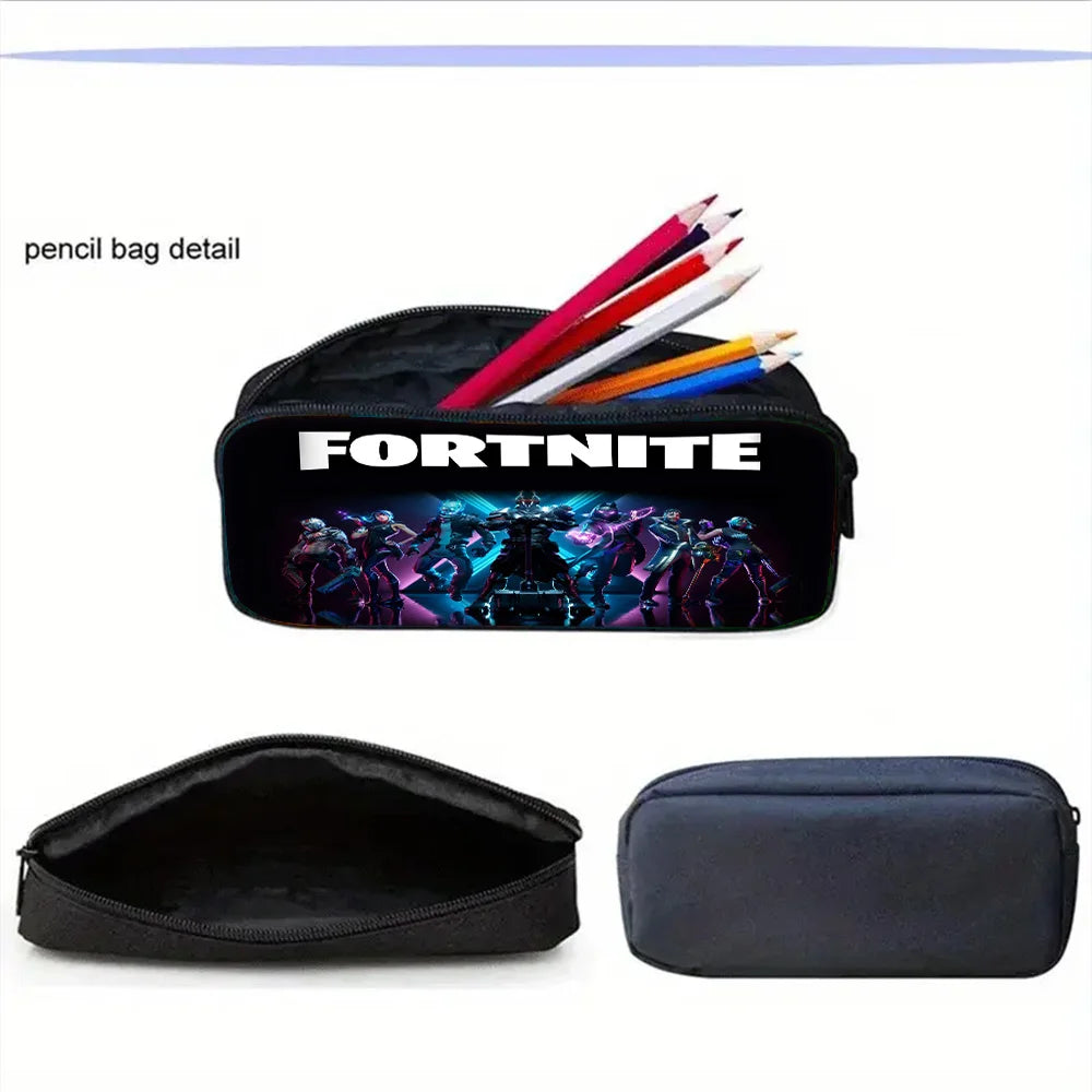 Trendiger Gaming-Schulrucksack für Kinder mit Lunchbags, Design-F-FortniteS Federmäppchen, Schultaschen für Jungen und Mädchen, ideales Geschenk