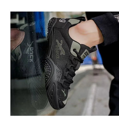 Men's Breathable Running Shoes Lightweight Mesh Upper Comfortable Soft Sole Sporty Casual Sneakers Trendy Summer Footwear