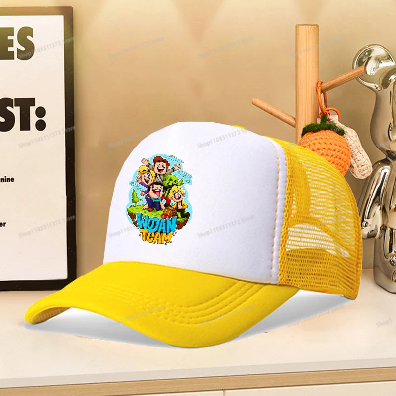 Wojan Teams Mesh Baseball Cap Cute Cartoon Summer Outdoor Sports Sun Hat Fashion Parent-child Activity Breathable Sunbonnet Gift