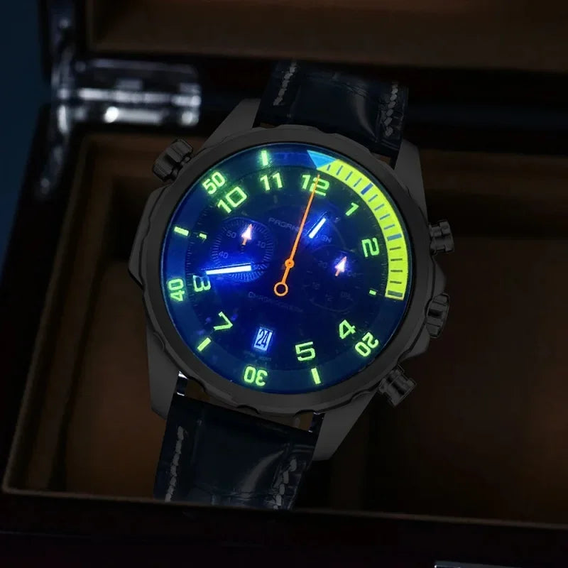 PAGANI DESIGN Watches 2026 New Strong Luminous Luxury Quartz Men Watch Fashion Leather Watch For Men Sapphire Glass Chronograph