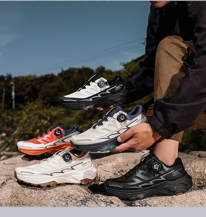 Sneakers til mænd, casual udendørssko, skridsikre, stødabsorberende og alsidige offroad-vandresko med komfortabel, blød sål til løb for mænd