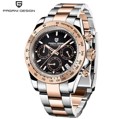 Chronographenuhr für Herren von PAGANI DESIGN – Luxuriöse Quarz-Armbanduhr, leuchtend und wasserdicht.