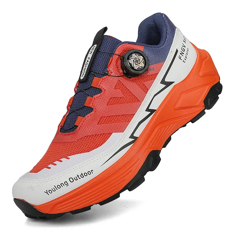 Sneakers til mænd, casual udendørssko, skridsikre, stødabsorberende og alsidige offroad-vandresko med komfortabel, blød sål til løb for mænd