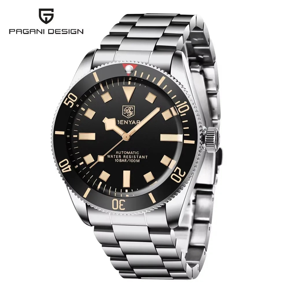BENYAR Men's Watches Mechanical Automatic Watch BB58 Sport Watch For Men 2026 Stainless Steel Waterproof Business Luminous Clock