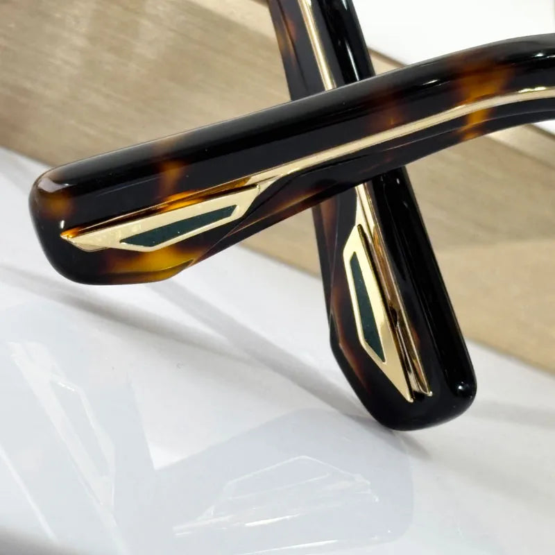 Big Oval Handmade Sunglasses for Men Women Thick Acetate High Quality Fashion Brand Design UV400 Prescription Glasses with Case