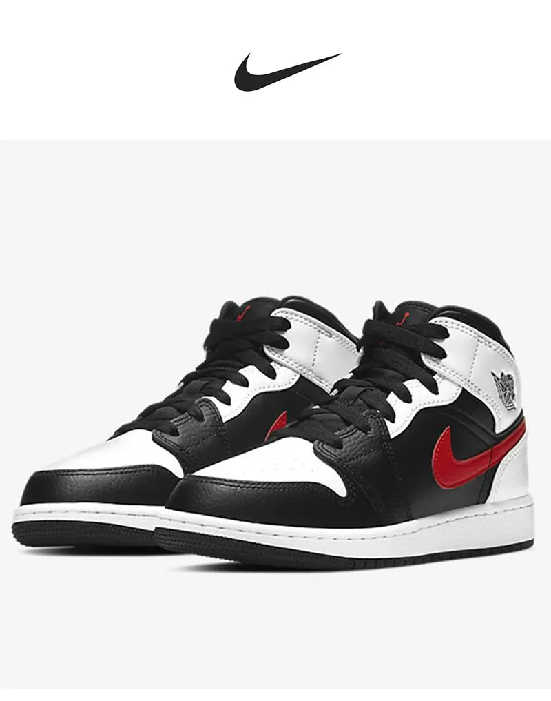 Original Nike AIR JORDAN 1 Herren-Basketballschuhe Mid-Top mit Dämpfung 554724-075