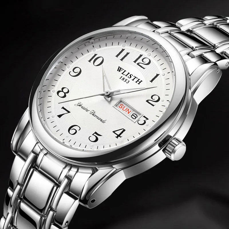 Montre de luxe pour femme, montre à quartz, montre-bracelet numérique, étanche, avec calendrier et affichage lumineux; style mode et professionnel, convient aussi aux hommes.