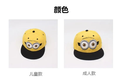 MINIONS flat-brimmed hip-hop hat Cartoon Despicable Me fashion baseball cap adjustable sun hat for boys in summer Gift