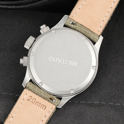 Militado VK61 VK67 Quartz Chronograph Watch 39mm 316L Stainless Steel Case 3 Dial Waterproof 100M  Multifunction Military Watch