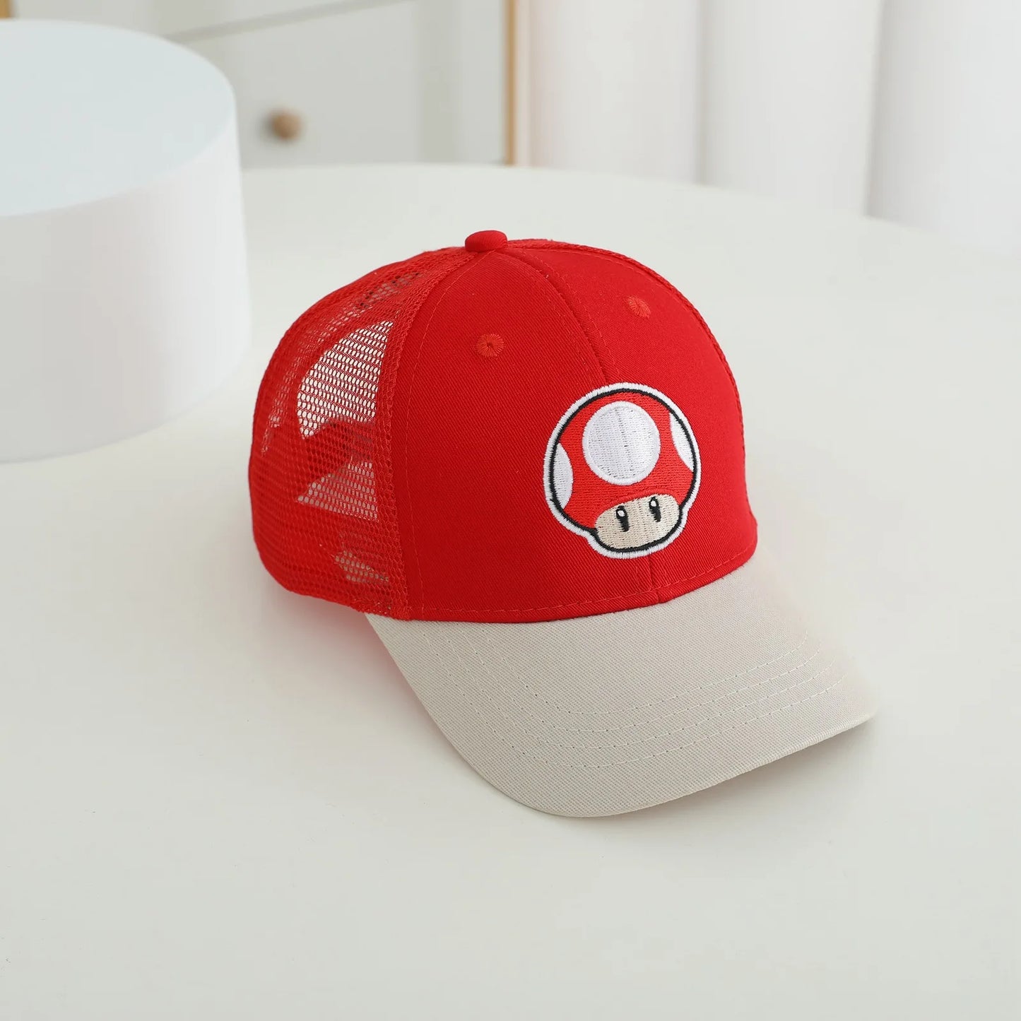 New Super Mushroom Peach Baseball Cap Creative High Color Cartoon Printed Boys and Girls anime merchandise Trendy birthday gifts