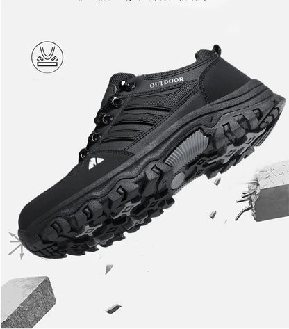 Men's Hiking Shoes outdoor waterproof Leather Anti Slip Comfortable Hunting Walking Shoes Wear-resistant Casual Sneakers