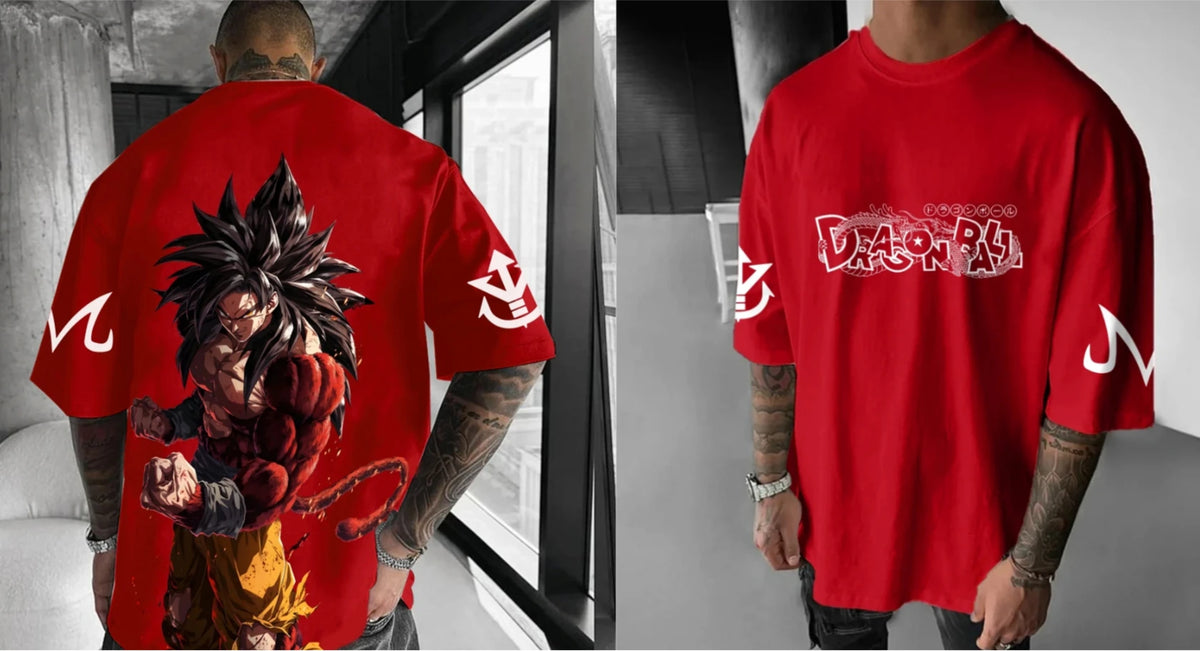 Dragon Ball Anime Super Saiyan 4 T-shirt Summer Men's and Women's Street Loose Casual Versatile Parent Child Clothing Top