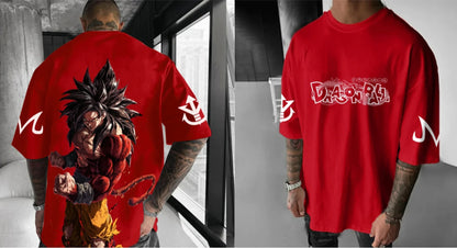 Dragon Ball Anime Super Saiyan 4 T-shirt Summer Men's and Women's Street Loose Casual Versatile Parent Child Clothing Top