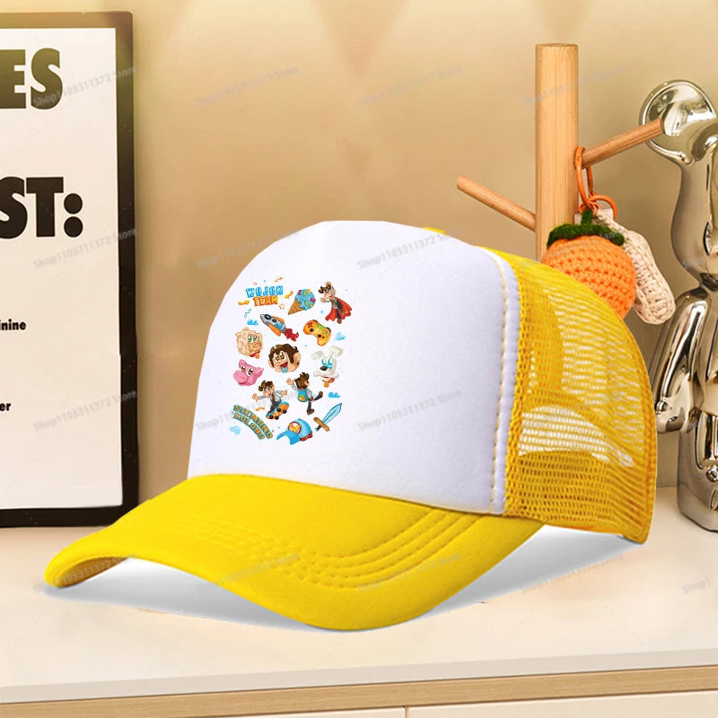 Wojan Teams Mesh Baseball Cap Cute Cartoon Summer Outdoor Sports Sun Hat Fashion Parent-child Activity Breathable Sunbonnet Gift