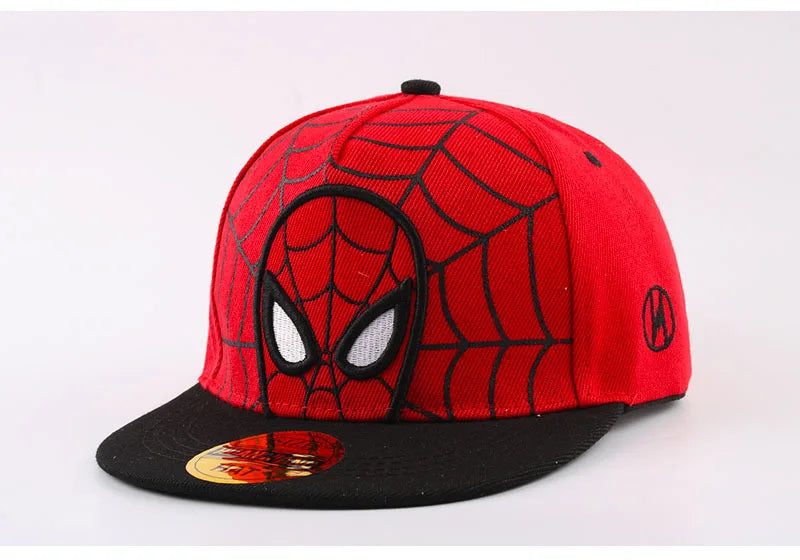 Cartoon Spider Embroidery Baseball Cap Flat Hip Hop Snapback Hat Adjustable Sun Hat for Casual Party Cosplay