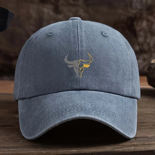 Fashionable Bull Head Printed Baseball Hat Multi functional Outdoor Leisure Fishing Hat Travel Sunshade Duck billed Hat