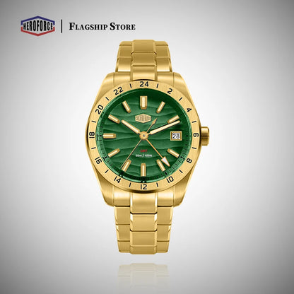 HEROFORCE Men's Well-known Brand Watch; Men's Fashion Waterproof Luminous Stainless Steel Band Casual Calendar Quartz Men Watch
