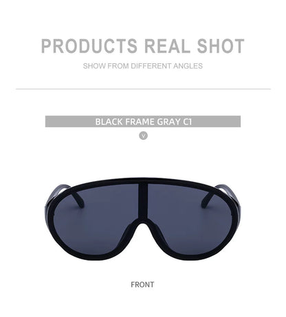 Trendy Oversized One Piece Sunglasses Women Men 2026 Luxury Brand Designer Sun Glasses Fashion Shield Shades Big Frame Eyewear