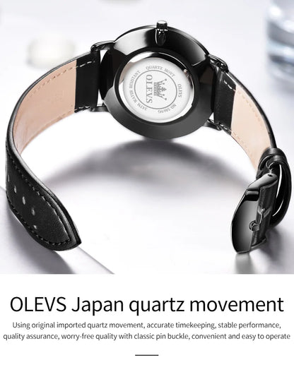 OLEVS 5869 Men's Watch Japan Quartz Movement Thin Case Fashion Waterproof Watch For Men Calendar Simple Original Male Wristwatch