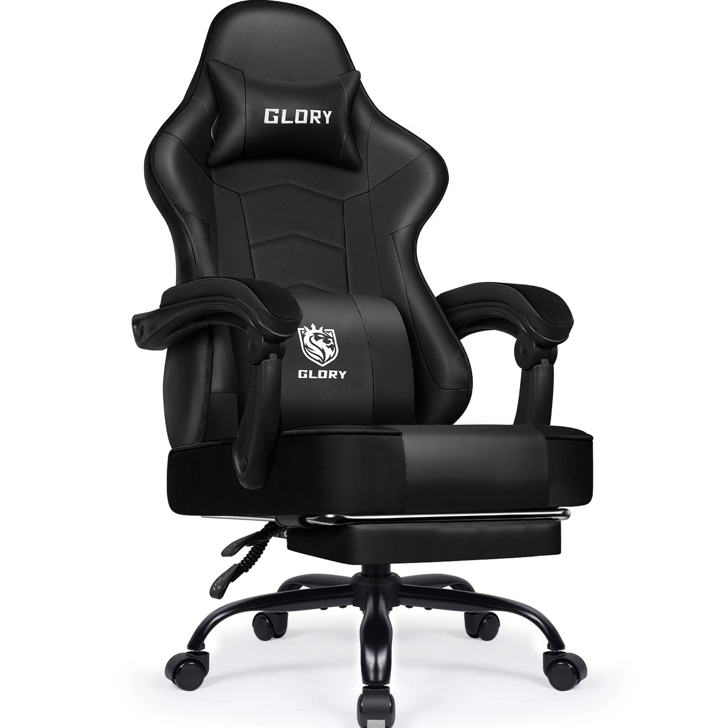 AUTHMIC Ergonomic Gaming Chair High Back Reclining Office Chair with Adjustable Lumbar Support, Headrest, Footrest & PC Gamer Seat