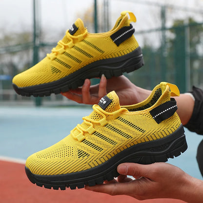 Men's Casual Shoes Breathable Fly Woven Mesh Upper Comfortable Outdoor Walking Cycling Exercise Shoes for Men Tenis Para Hombre