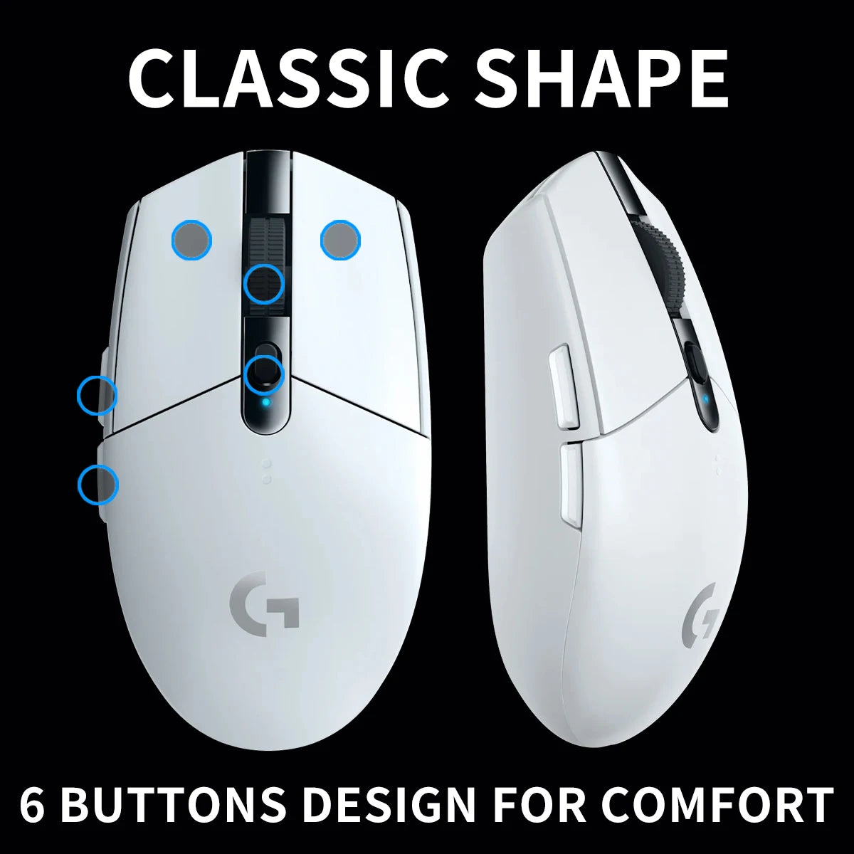 Logitech G305 wireless mouse, 12000 DPI, HERO sensor, 9-month battery life, sensitive hotkeys, suitable for casual gamers.