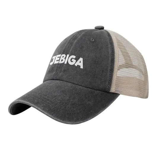 Jebiga Brate Print Vintage Mesh Baseball Cap Low Profile Trucker Hat for Men Breathable Cotton Summer Cool Hat Outdoor Ball Cap