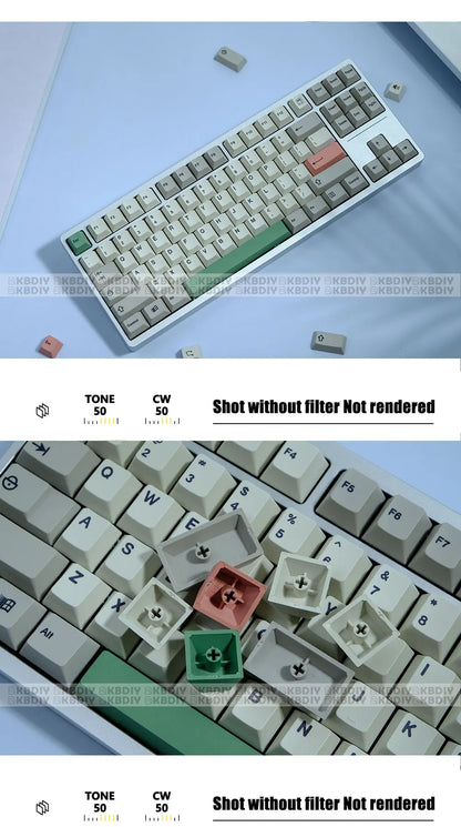 KBDiy GMK 9009 Retro Cherry Profile Keycap 134 Keys/Set For Mechanical Keyboard DIY Custom PBT DYE-SUB 61 60 Bakclit ISO Keycaps