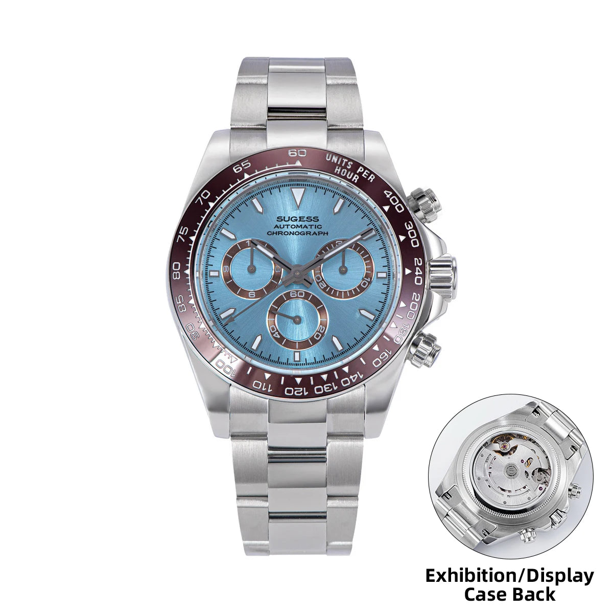 Sugess Diving Men's Watch Panda Automatic Mechanical Chronograph Peacock SL4801 Movement Wristwatch Waterproof Ceramic Bezel New