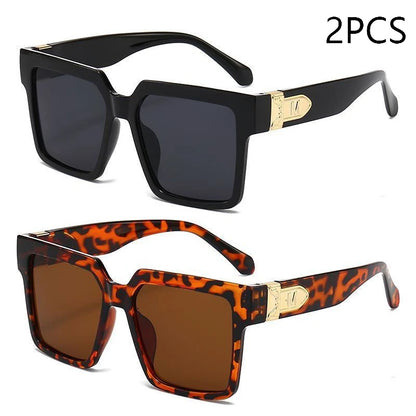 New Luxury Brand Designer Square Oversized Sunglasses Men Women 2024Fashion Thick Frame Glasses Mens UV400 Male Celebrity