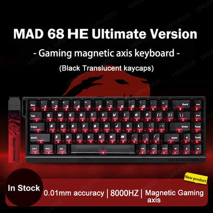 MADLIONS Mad 60he Mad60HE Mad 68HE Teclado mecánico para gaming personalizado con interruptor magnético, cableado, hot swap y tasa de sondeo de 8K
