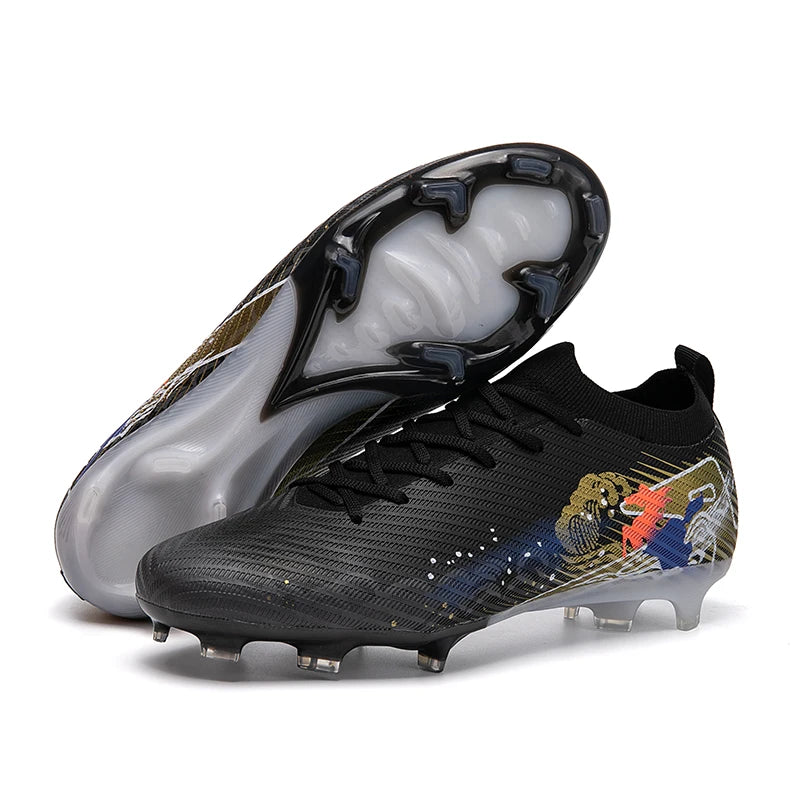 New Men's Football Boots Soccer Cleats FG Non-Slip Training Shoes Soccer Shoes Long Spikes Match Ultralight Outdoor Drop Shipping