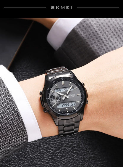 SKMEI 2284 Business Men's Electronic Multifunctional Dual Display Sports Waterproof Luminous Luxury Watch Digital Watch Reloj