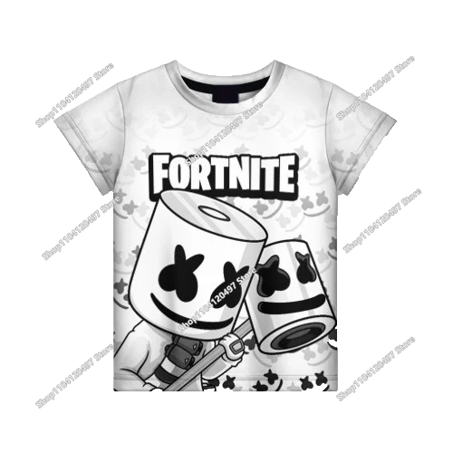 Tricou casual pentru copii Summer Fashion Fortnite Mascot, imprimeu 3D, unisex, pentru băieți și fete, îmbrăcăminte pentru copii, top T-shirt