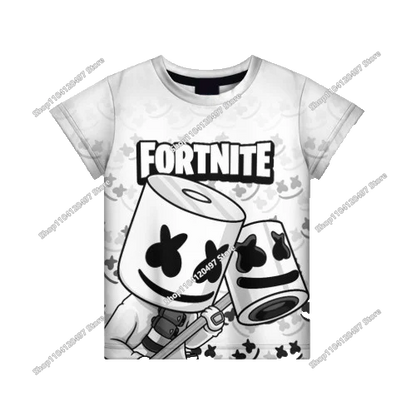 Tricou casual pentru copii Summer Fashion Fortnite Mascot, imprimeu 3D, unisex, pentru băieți și fete, îmbrăcăminte pentru copii, top T-shirt