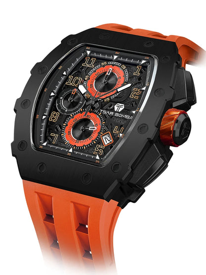 TSAR BOMBA Neue TB8204 Uhr für Herren, Japanisches Quarz-Chronographenwerk, 50M wasserdichte Armbanduhr, modische Sportuhr, luxuriöses Geschenk für Herren