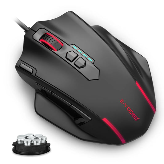 E-YOOSO X-41 Pro USB žična gaming miška z RGB osvetlitvijo, 12400 DPI, 11 programabilnih gumbov, ergonomska miška za delo, računalnik PC in prenosnik